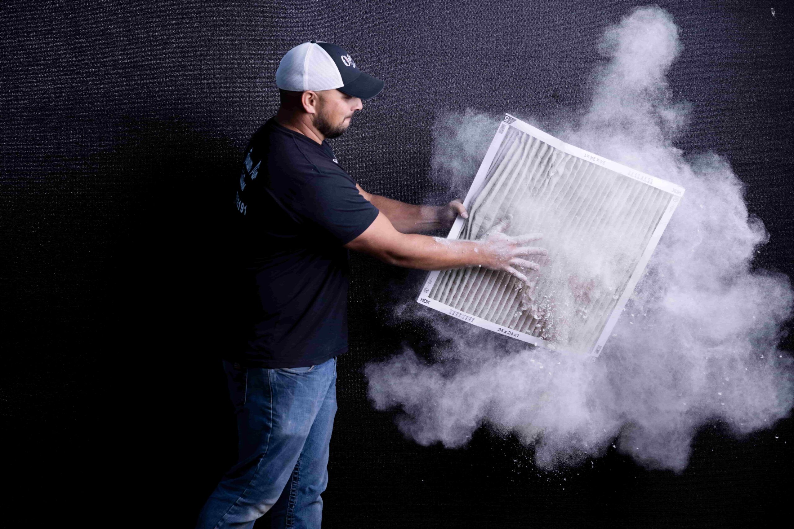 One Person HVAC Filter Cleaning