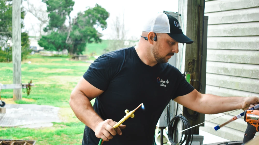 Kyle installing ac unit